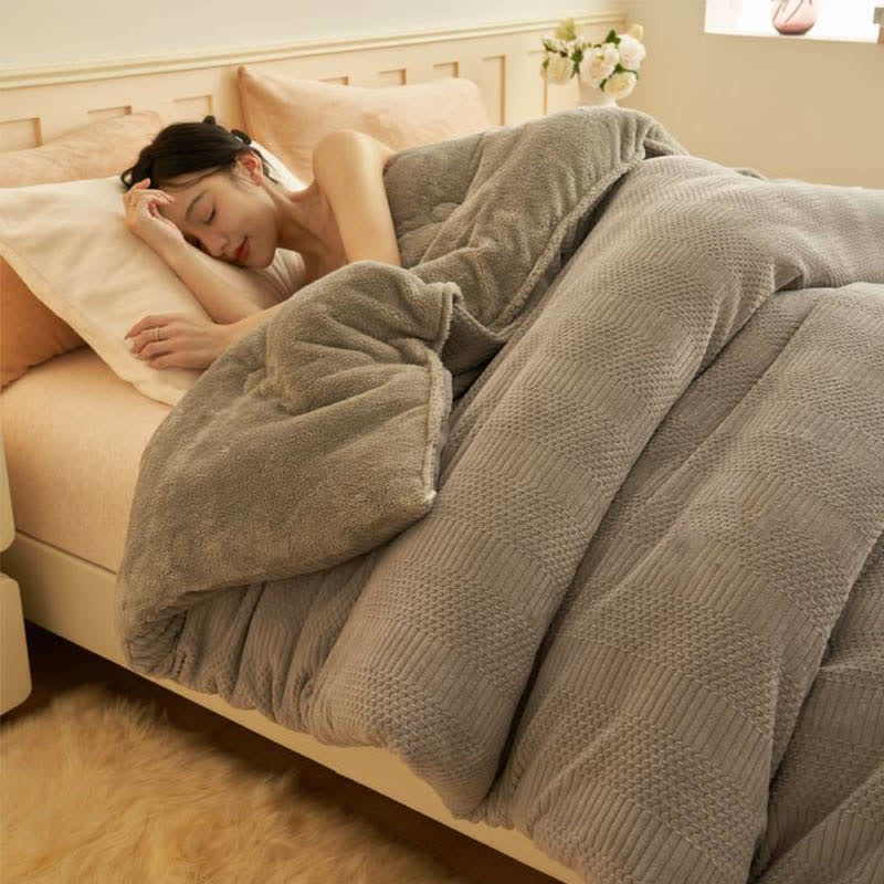 Coperta invernale trapuntata, spessa e calda, in stile semplice