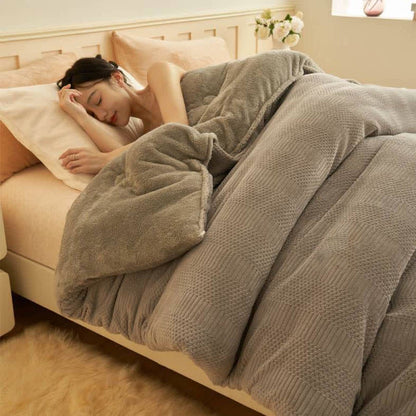 Coperta invernale trapuntata, spessa e calda, in stile semplice
