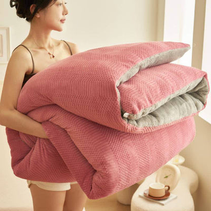 Coperta invernale trapuntata, spessa e calda, in stile semplice