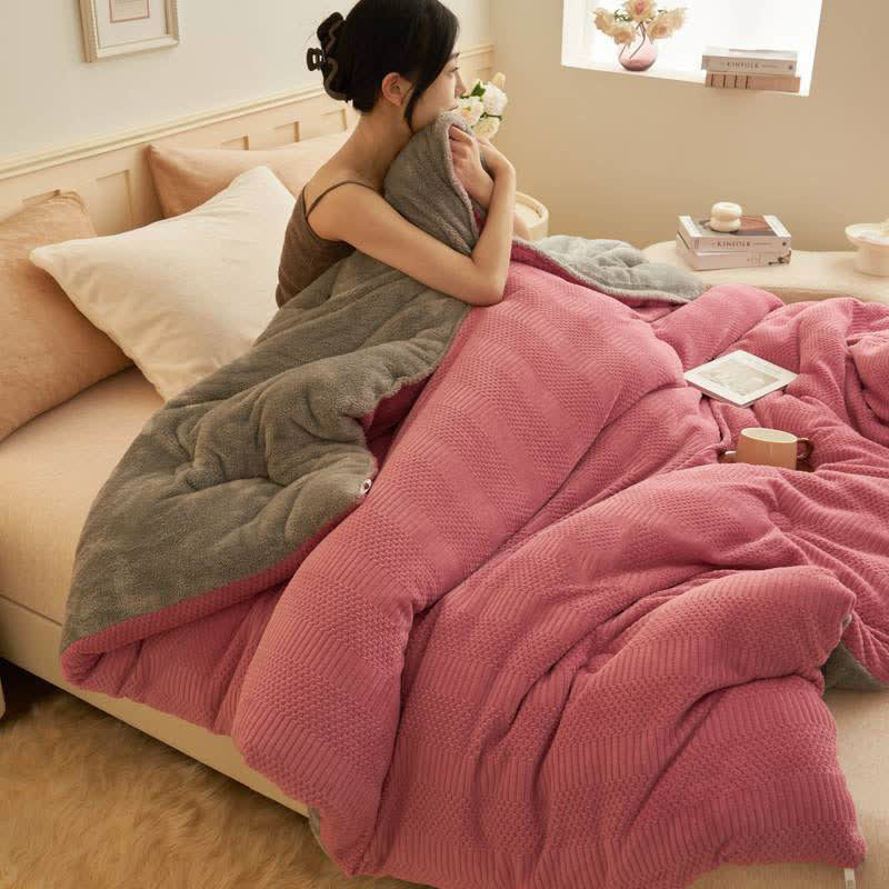 Coperta invernale trapuntata, spessa e calda, in stile semplice