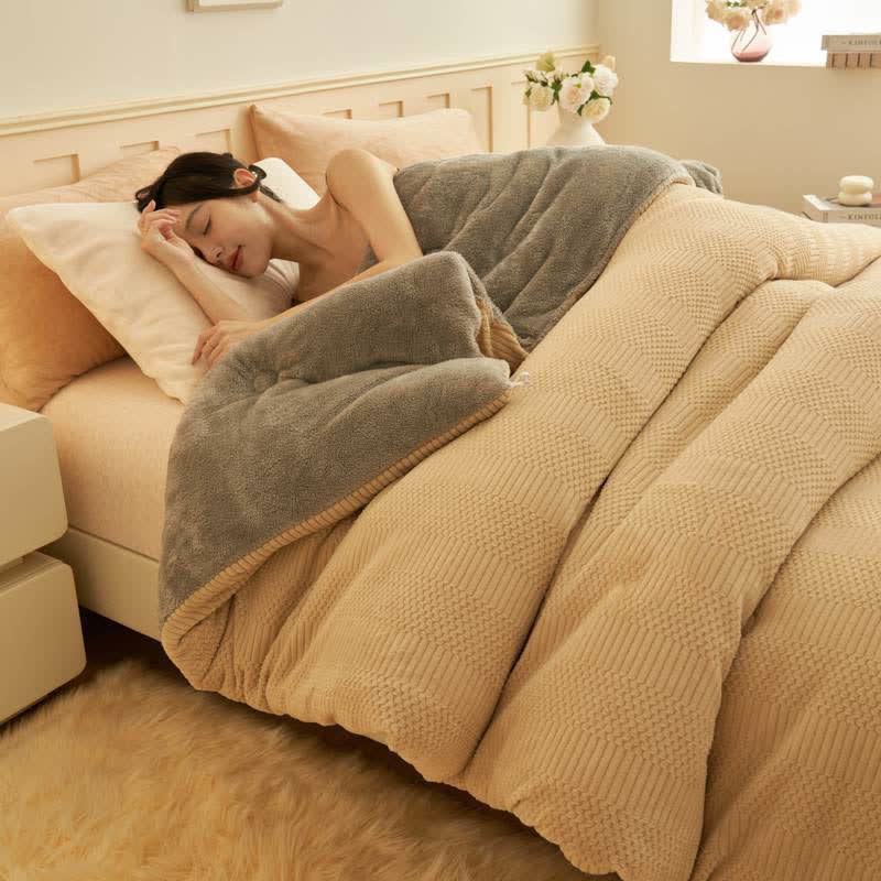 Coperta invernale trapuntata, spessa e calda, in stile semplice