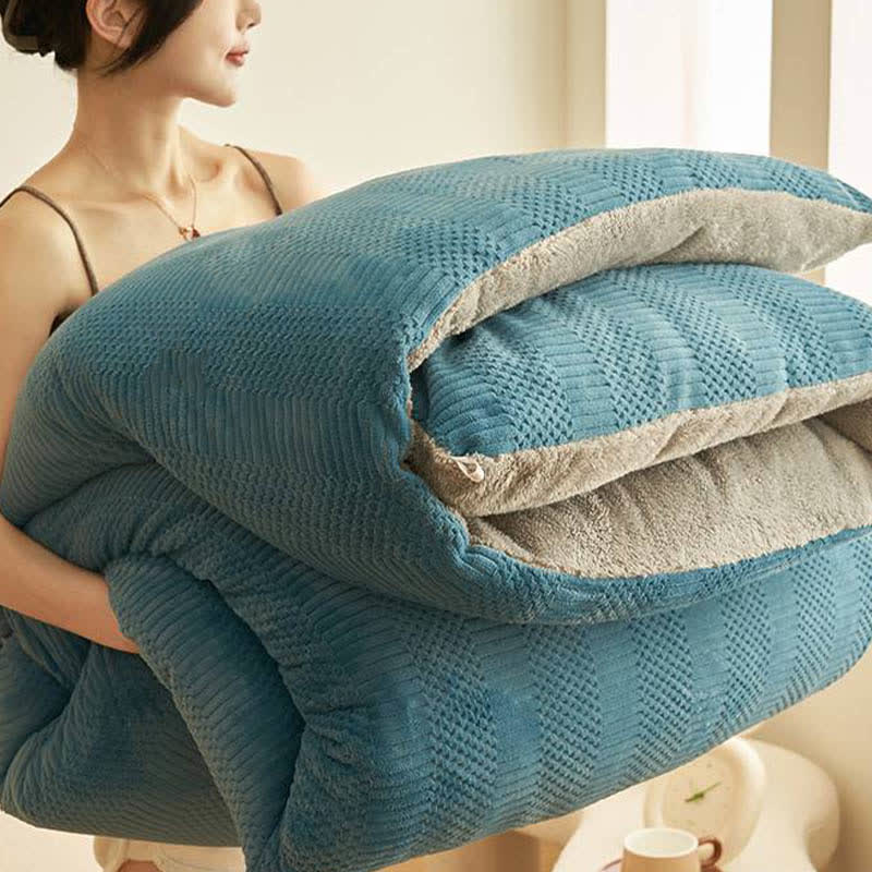 Coperta invernale trapuntata, spessa e calda, in stile semplice