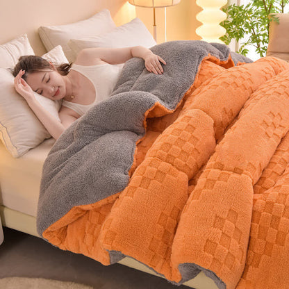 Coperta invernale Sherpa calda con anima trapuntata
