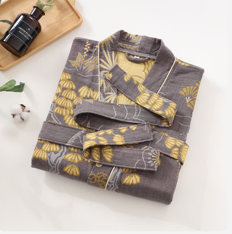 Accappatoio traspirante in garza di cotone Kimono