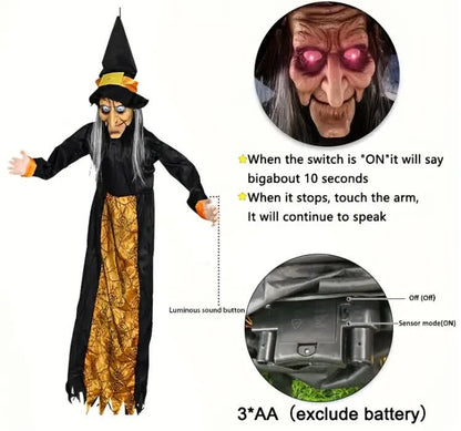Giocattolo sonoro luminoso a forma di fantasma di strega di Halloween