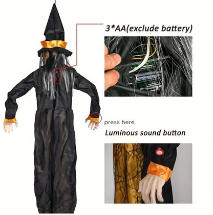 Giocattolo sonoro luminoso a forma di fantasma di strega di Halloween