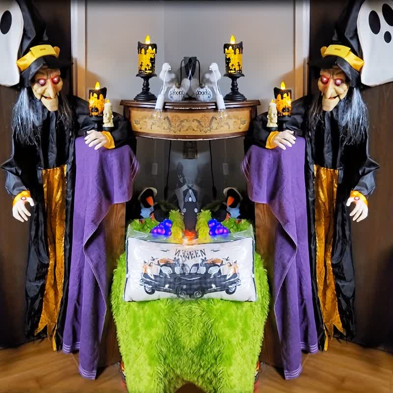Giocattolo sonoro luminoso a forma di fantasma di strega di Halloween
