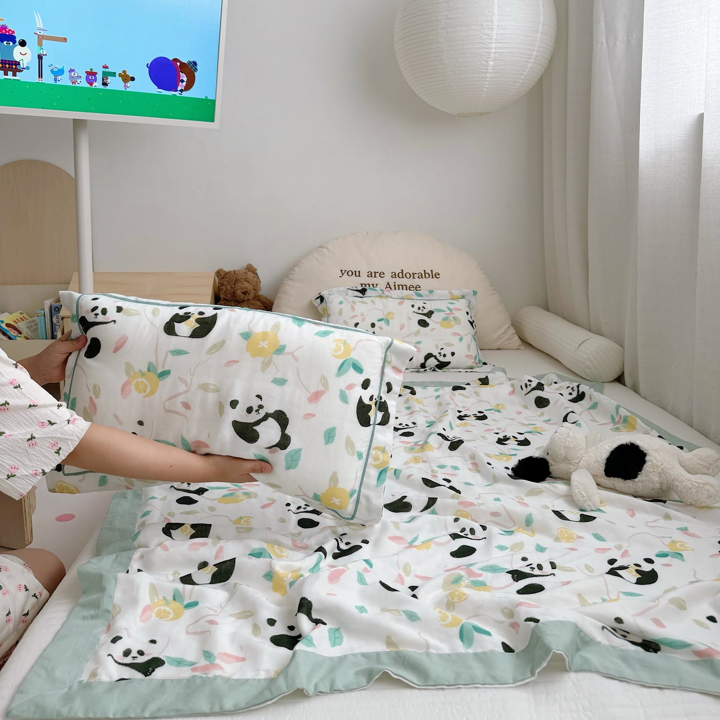 Trapunta per neonati e bambini in fibra di bambù Panda