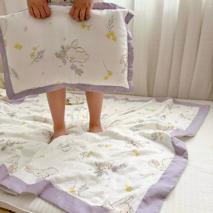 Trapunta traspirante per neonati e bambini piccoli, motivo: coniglio rurale
