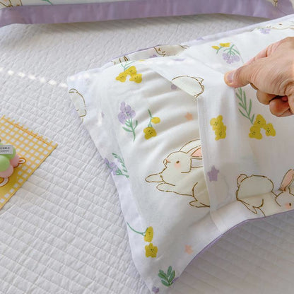 Trapunta traspirante per neonati e bambini piccoli, motivo: coniglio rurale