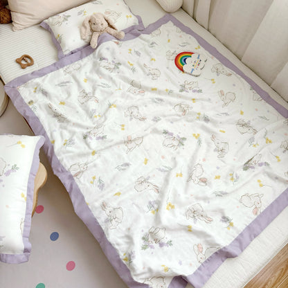 Trapunta traspirante per neonati e bambini piccoli, motivo: coniglio rurale