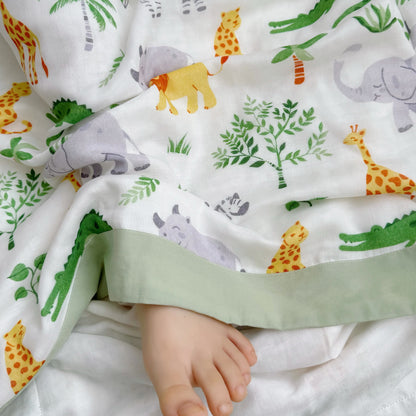 Trapunta per bambini in fibra di bambù con animali della giungla