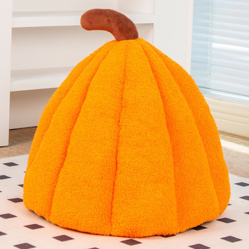 Letto morbido per animali domestici a forma di zucca di Halloween