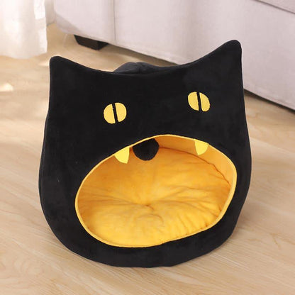 Letto caldo per animali domestici a forma di gatto nero di Halloween