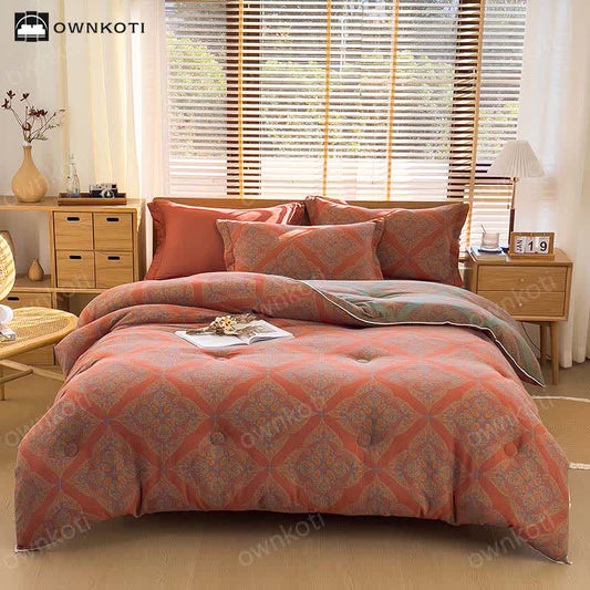 Trapunta calda e morbida in cotone jacquard di lusso