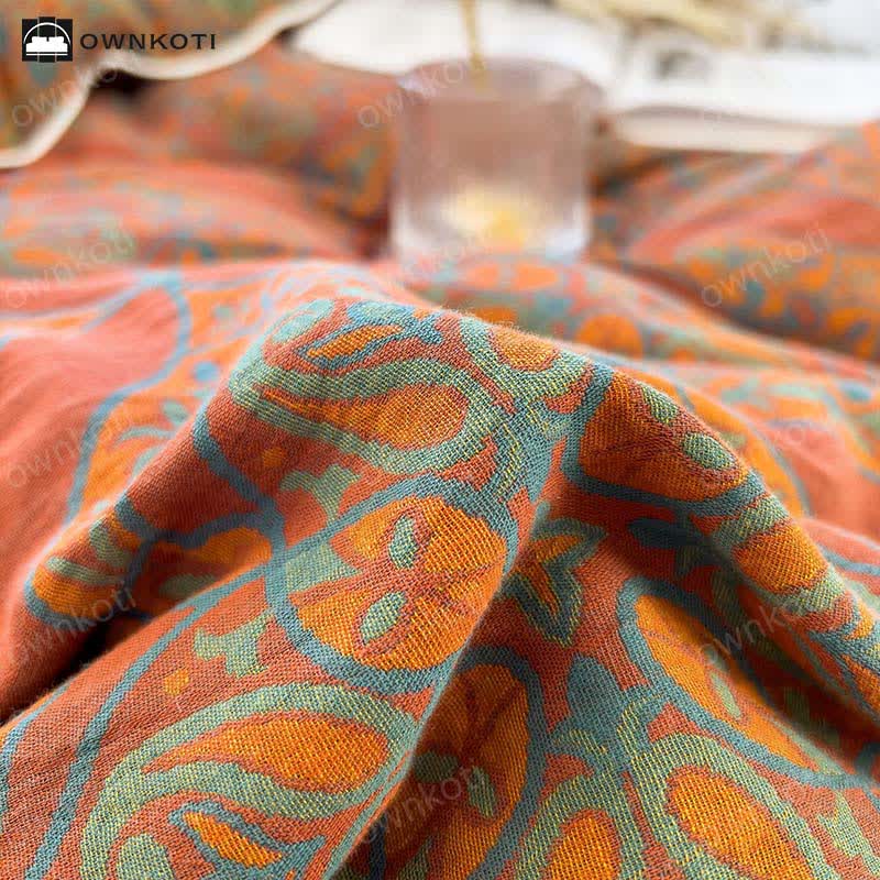 Trapunta calda e morbida in cotone jacquard di lusso