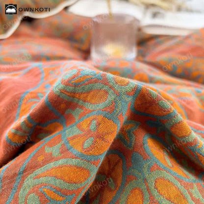 Trapunta calda e morbida in cotone jacquard di lusso