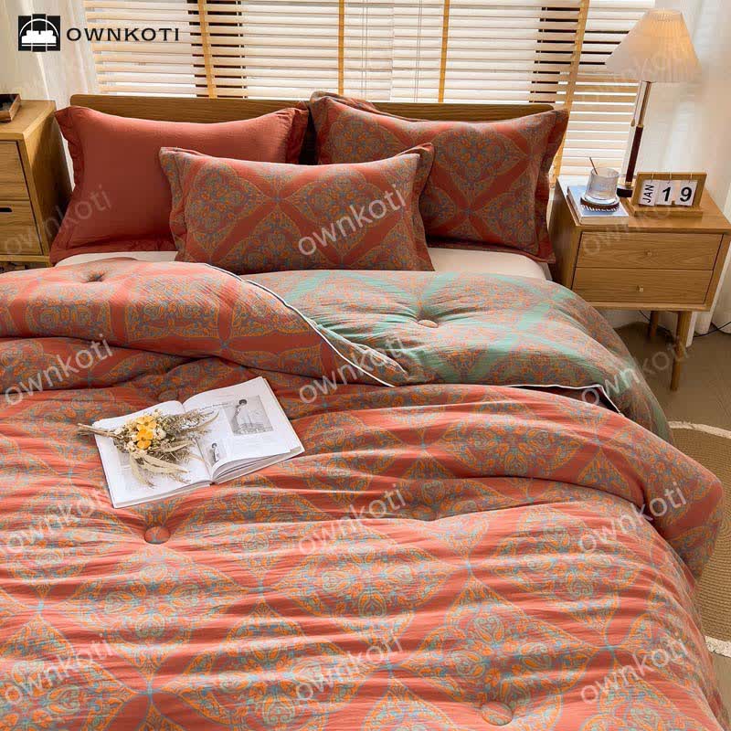 Trapunta calda e morbida in cotone jacquard di lusso