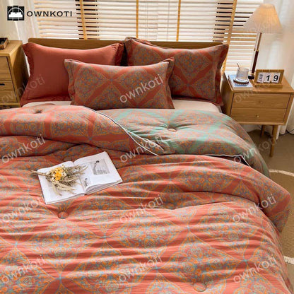 Trapunta calda e morbida in cotone jacquard di lusso