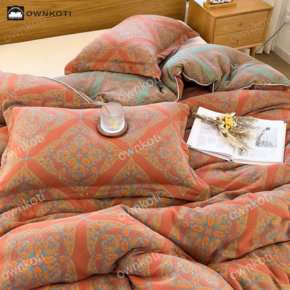 Trapunta calda e morbida in cotone jacquard di lusso