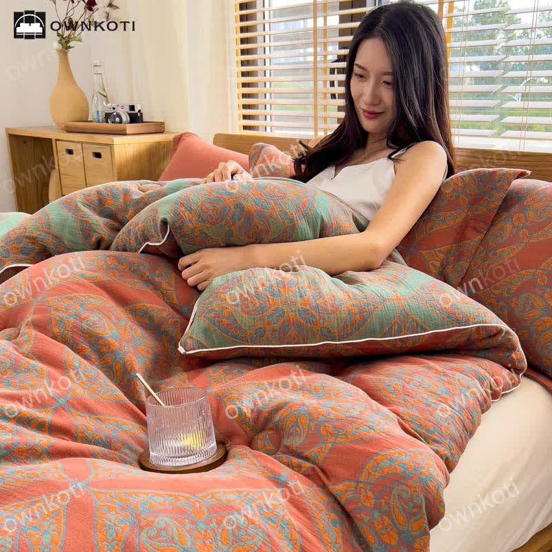 Trapunta calda e morbida in cotone jacquard di lusso