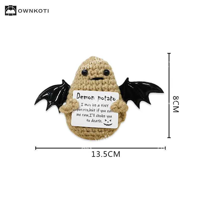 Ornamento all'uncinetto a forma di fantasma alato di Halloween