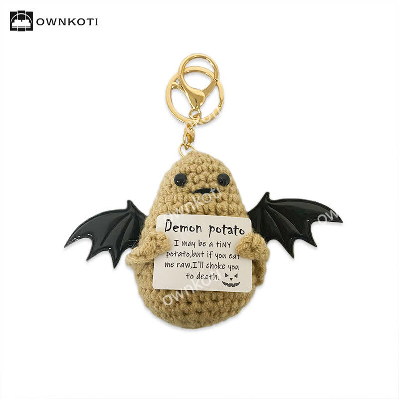 Ornamento all'uncinetto a forma di fantasma alato di Halloween