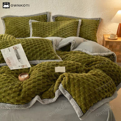 Set di biancheria da letto con copripiumino in morbida flanella (4 pezzi)