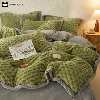 Set di biancheria da letto con copripiumino in morbida flanella (4 pezzi)