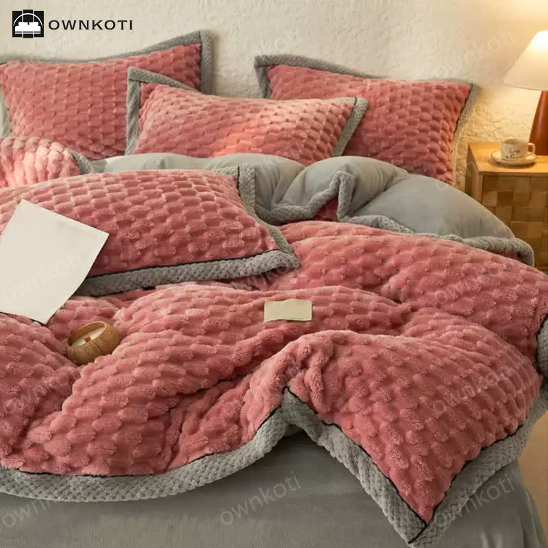 Set di biancheria da letto con copripiumino in morbida flanella (4 pezzi)