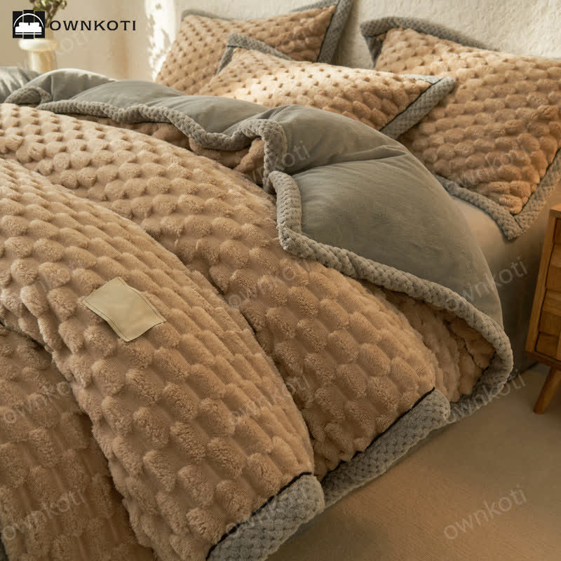Set di biancheria da letto con copripiumino in morbida flanella (4 pezzi)