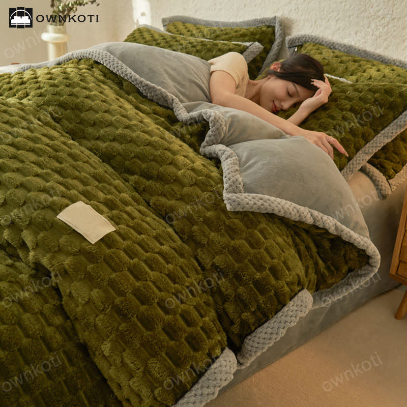 Set di biancheria da letto con copripiumino in morbida flanella (4 pezzi)