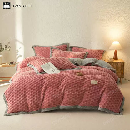 Set di biancheria da letto con copripiumino in morbida flanella (4 pezzi)