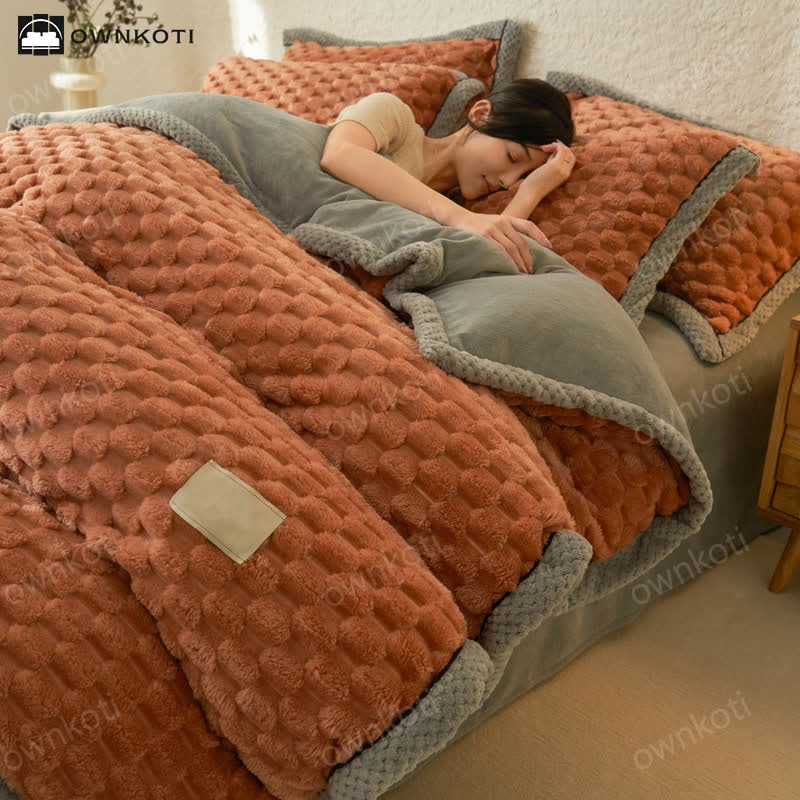 Set di biancheria da letto con copripiumino in morbida flanella (4 pezzi)