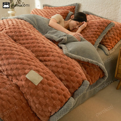 Set di biancheria da letto con copripiumino in morbida flanella (4 pezzi)