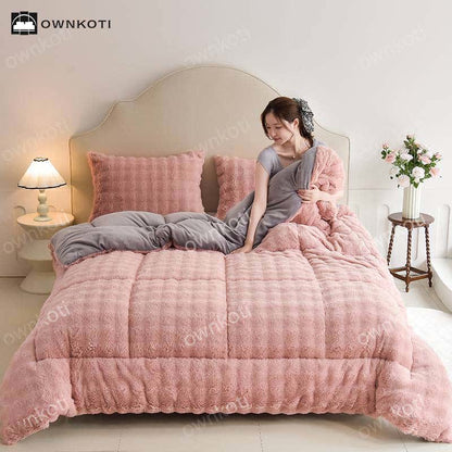 Coperta calda in pile doppio con anima trapuntata