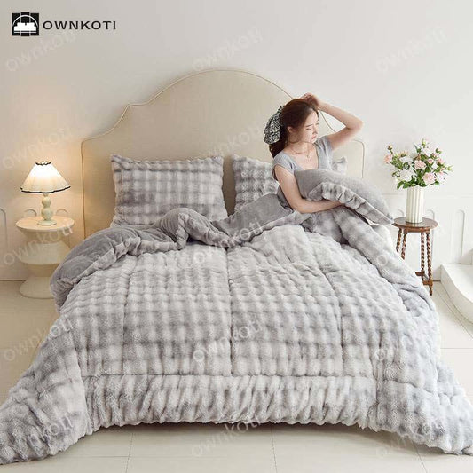 Coperta calda in pile doppio con anima trapuntata