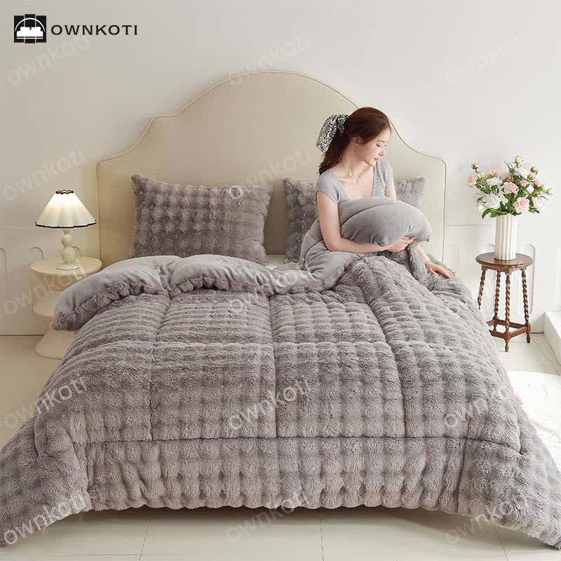 Coperta calda in pile doppio con anima trapuntata