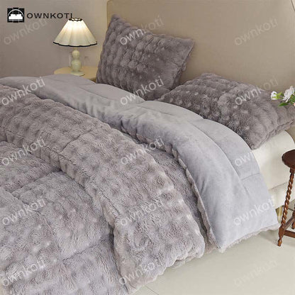 Coperta calda in pile doppio con anima trapuntata
