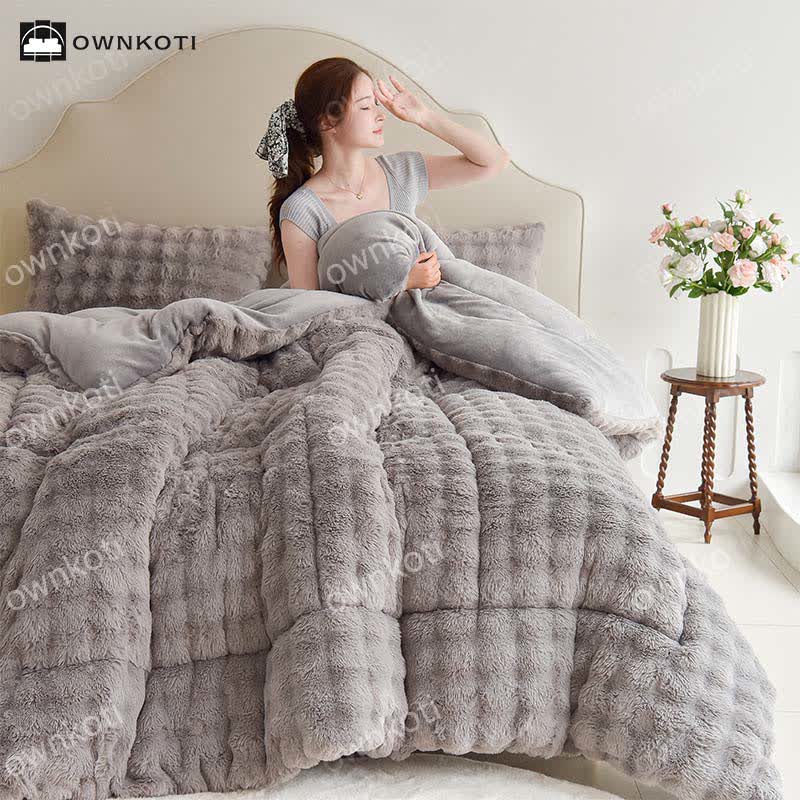 Coperta calda in pile doppio con anima trapuntata