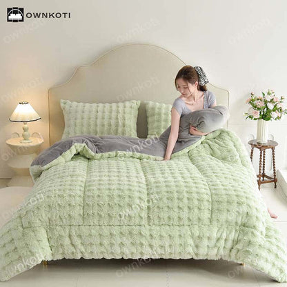 Coperta calda in pile doppio con anima trapuntata