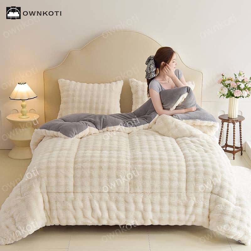 Coperta calda in pile doppio con anima trapuntata