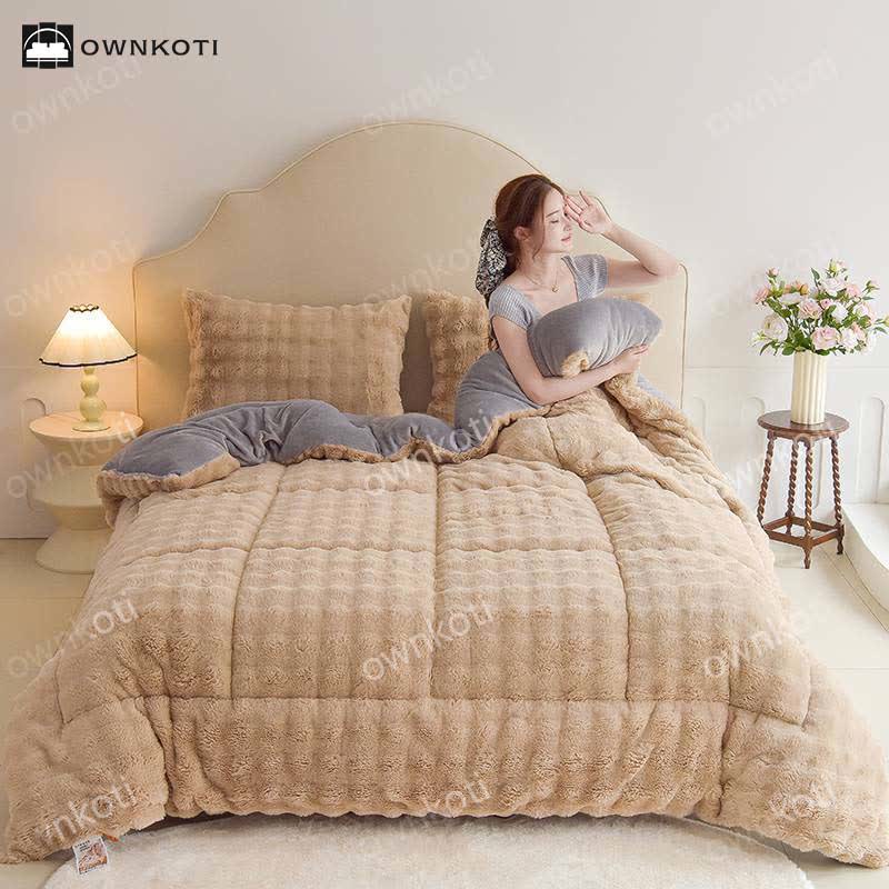 Coperta calda in pile doppio con anima trapuntata