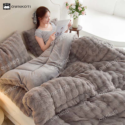 Coperta calda in pile doppio con anima trapuntata