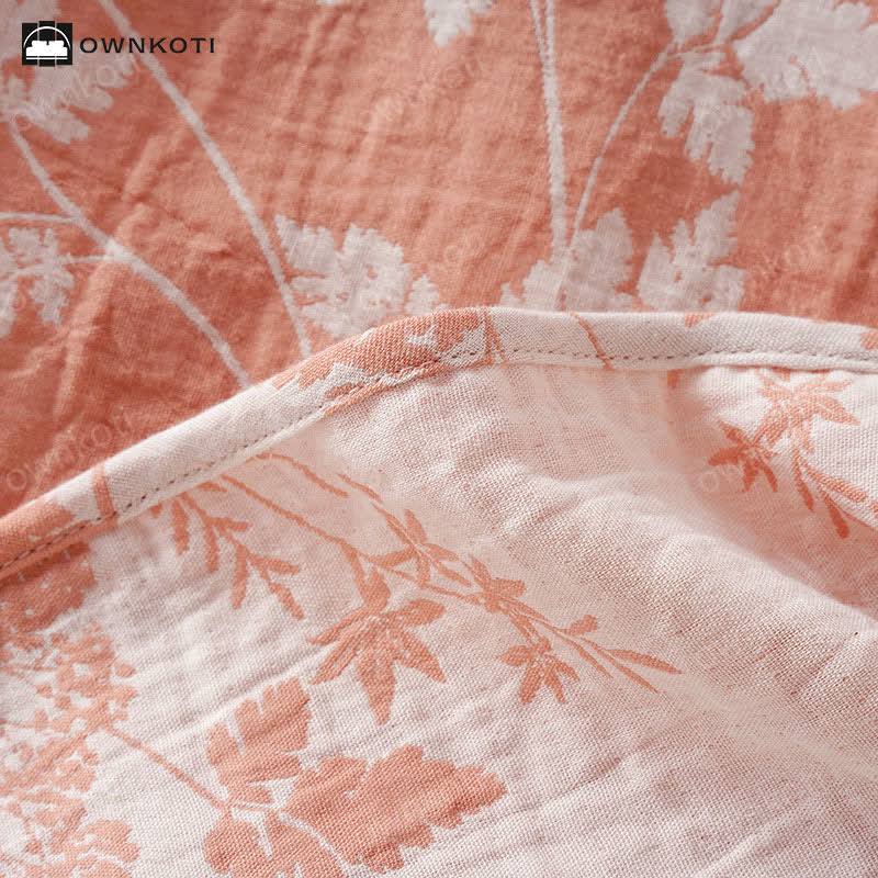 Completo pigiama in puro cotone tinto in filo jacquard
