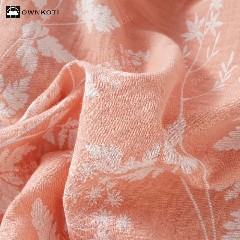 Completo pigiama in puro cotone tinto in filo jacquard