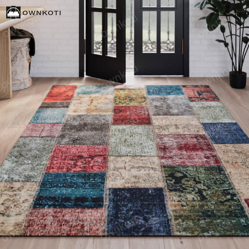 Tappeto antiscivolo patchwork vintage