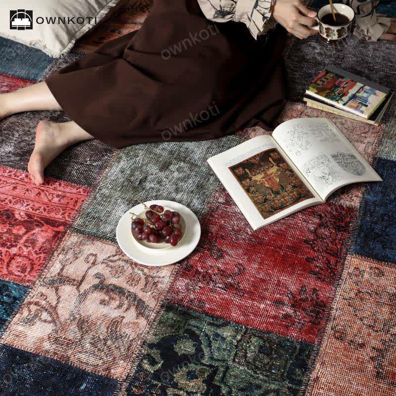 Tappeto antiscivolo patchwork vintage