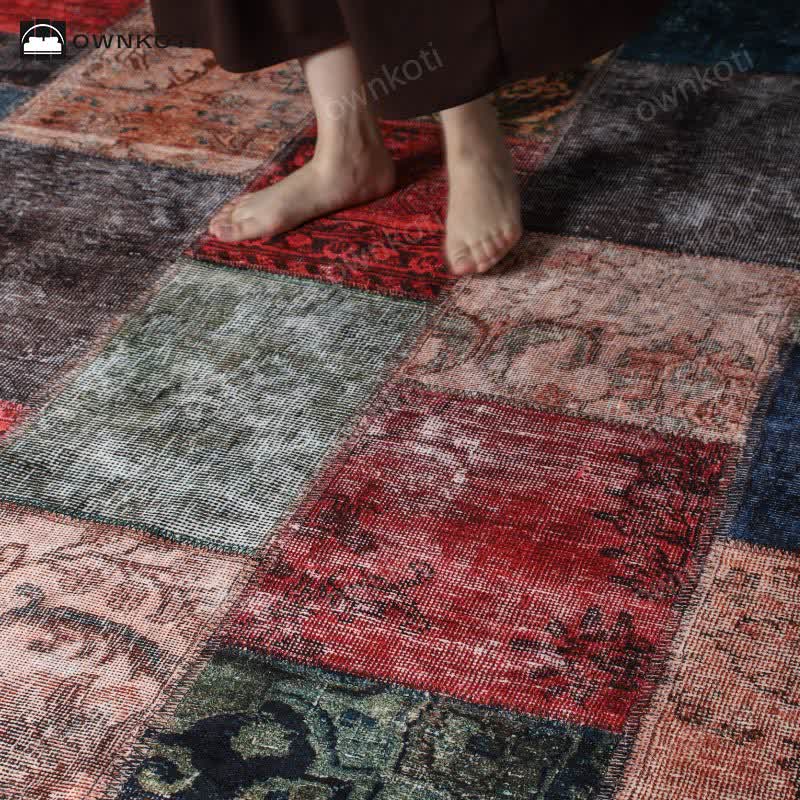 Tappeto antiscivolo patchwork vintage