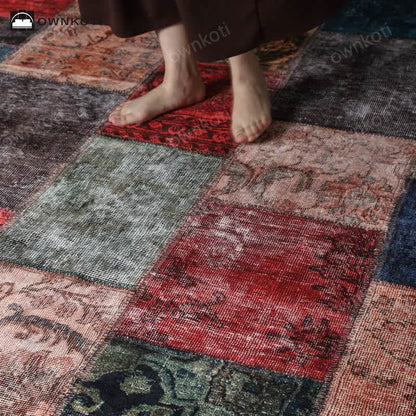 Tappeto antiscivolo patchwork vintage